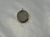 24K Gold Plated Sterling Silver White Druzy Charm Connector (8mm-18mm)