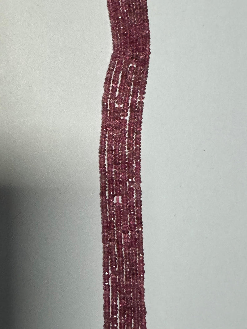 Pink Tourmaline Shaded Rondelle Gemstone Beads - Natural Semi Precious Bead Strand - Sizes 2mm to 7mm - Jewelry Making Supplies