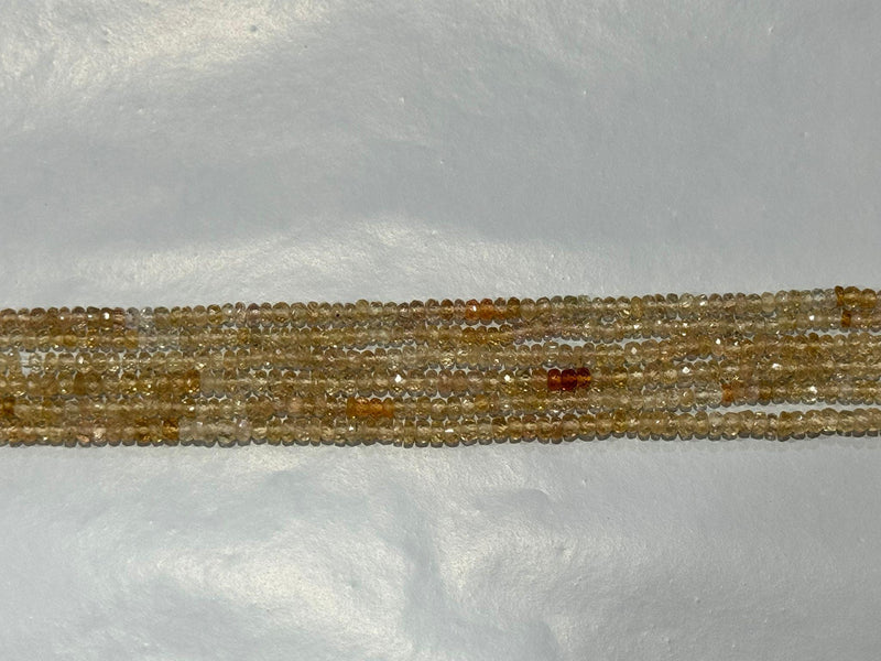 Imperial Topaz Rondelle Gemstone Beads - Natural Semi Precious Bead Strand - Sizes 2mm to 7mm - Jewelry Making Supplie