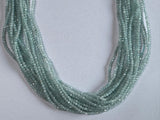 Aquamarine Rondelle Gemstone Beads - Natural Semi Precious Bead Strand - Sizes 2.5mm to 7mm - Jewelry Making Supplies