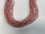 Strawberry Quartz Rondelle Gemstone Beads - Natural Semi Precious Bead Strand - Sizes 2mm to 6mm - Jewelry Making Supplies