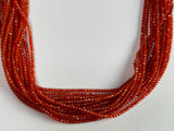 Carnelian Rondelle Gemstone Beads - Natural Semi Precious Bead Strand - Sizes 2.5mm to 7mm - Jewelry Making Supplies