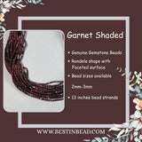 Garnet Rondelle Gemstone Beads - Natural Semi Precious Bead Strand - Sizes 2mm to 2.5mm - Jewelry Making Supplies
