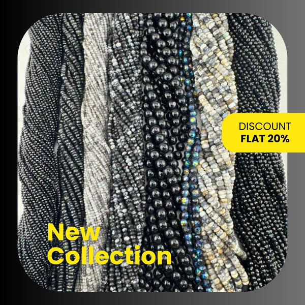 Black Gemstone Beads Strand – Onyx, Spinel, Tourmaline, Zircon