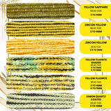 Full 13-inch strand of faceted Imperial Topaz beads held in a hand to demonstrate scale and rich golden color.