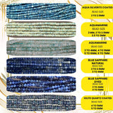 Lapis Lazuli Labradorite Aquamarine Beads | Natural Blue Gemstone Strand