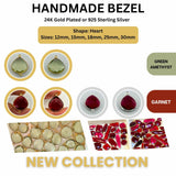 A color grid of all 15 available gemstone hearts, ideal for creating personalized birthstone jewelry.