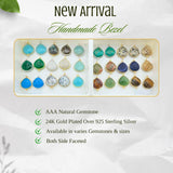Heart Shape Bezel Gemstone Charm Gold Plated | Jewelry Making Supplies | DIY Necklace Bracelet Link