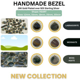 Heart Shape Bezel Gemstone Charm Gold Plated | Jewelry Making Supplies | DIY Necklace Bracelet Link
