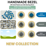 Handmade Gold Vermeil Gemstone Connector, Sterling Silver Bezel Pendant