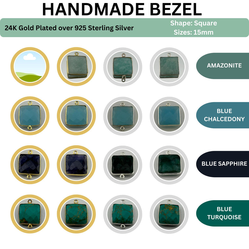 Semi Bezel Square Pendant