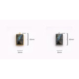 Labradorite Rectangle Bezel Connector 925 Sterling Silver Double Loop, Natural Blue Flash Baguette Faceted, Wholesale Bar Component