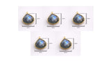 Labradorite Heart Bezel Charm Size Guide 12mm 15mm 18mm 25mm 30mm, Gold Silver Plated 925 Sterling Silver, Gemstone Connector Sizes