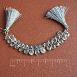 Moss Aquamarine Pear Beads | AAA Faceted Briolette, March Birthstone
