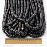 Ethiopian Black Opal Wheel Faceted Beads | Natural Welo Tyre Heishi Disc Strand | Bulk Lot