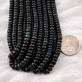 Ethiopian Black Opal Rondelle Beads | Natural Welo Smooth & Faceted Gemstone | Bulk Strand