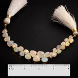 Ethiopian Opal Heart Beads – Natural Fire Opal Strand for Jewelry Making (4 Inch)