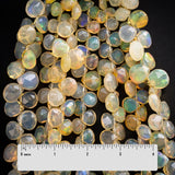 Ethiopian Opal Heart Beads – Natural Fire Opal Strand for Jewelry Making (4 Inch)
