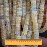 Natural Ethiopian Opal Wheel Beads – Faceted Fire Gemstone Strand Jewelry Supply