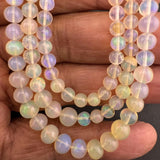 Ethiopian Opal Round Beads – Natural Fire Opal Smooth Graduated Strand Necklace Length