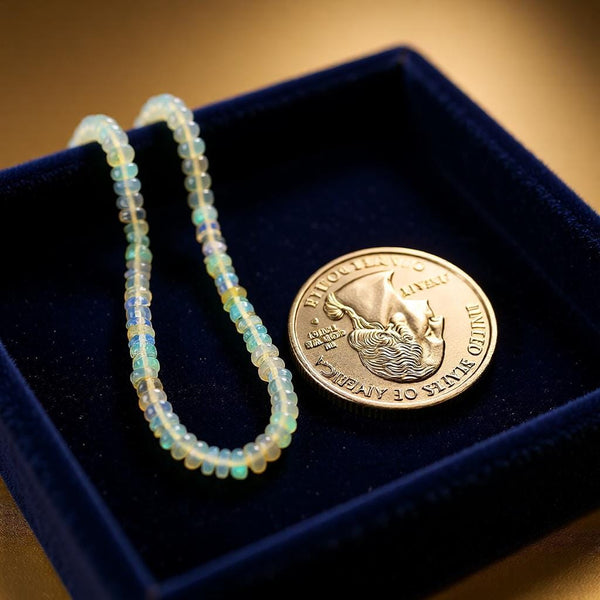 AAA Ethiopian opal rondelle beads strand with coin size reference, natural Welo opal beads for jewelry making