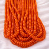 Ethiopian Orange Opal Rondelle Beads | Natural Welo Fire Opal Smooth & Faceted | Bulk Strand