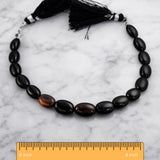 Natural Ethiopian Black Opal Oval Beads – Smooth Dark Jewelry Supply Strand