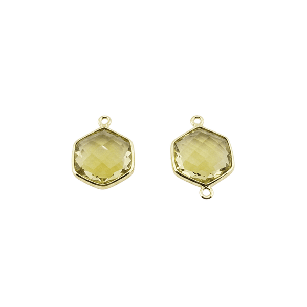 Boho Chic Lemon Quartz Bezel Pendant - Handcrafted Gemstone Necklace with 24kt Gold Plating